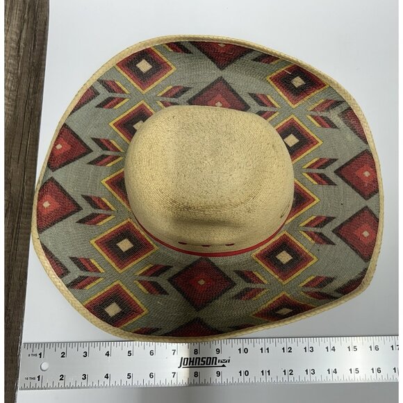 Charlie 1 Horse Straw Western Cowgirl Hat Size 56/7 Southwestern Aztec Rodeo - Picture 12 of 13